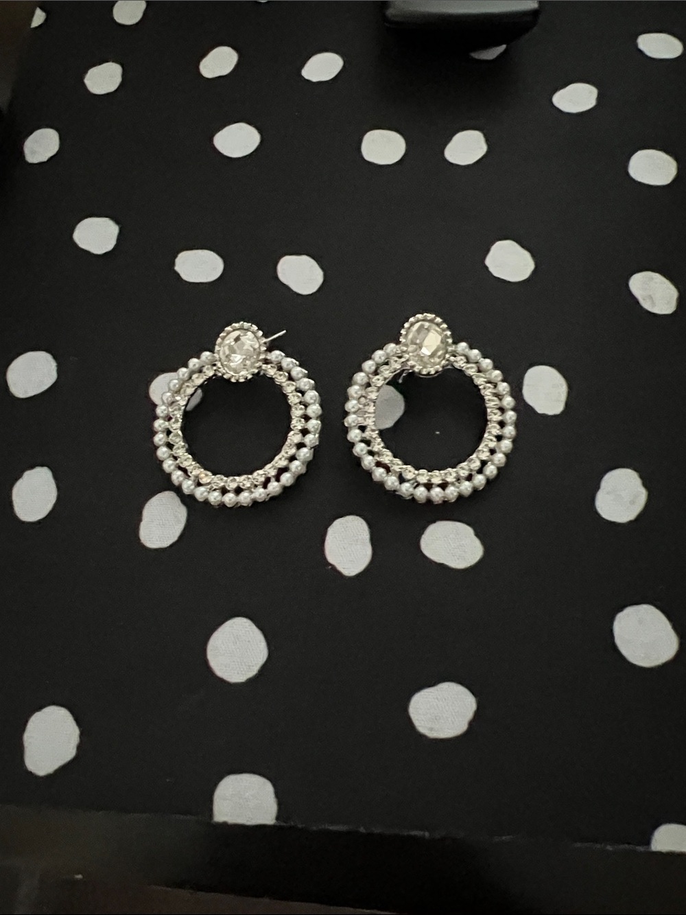 Silver Beaded Double-Hoop Earrings for Women